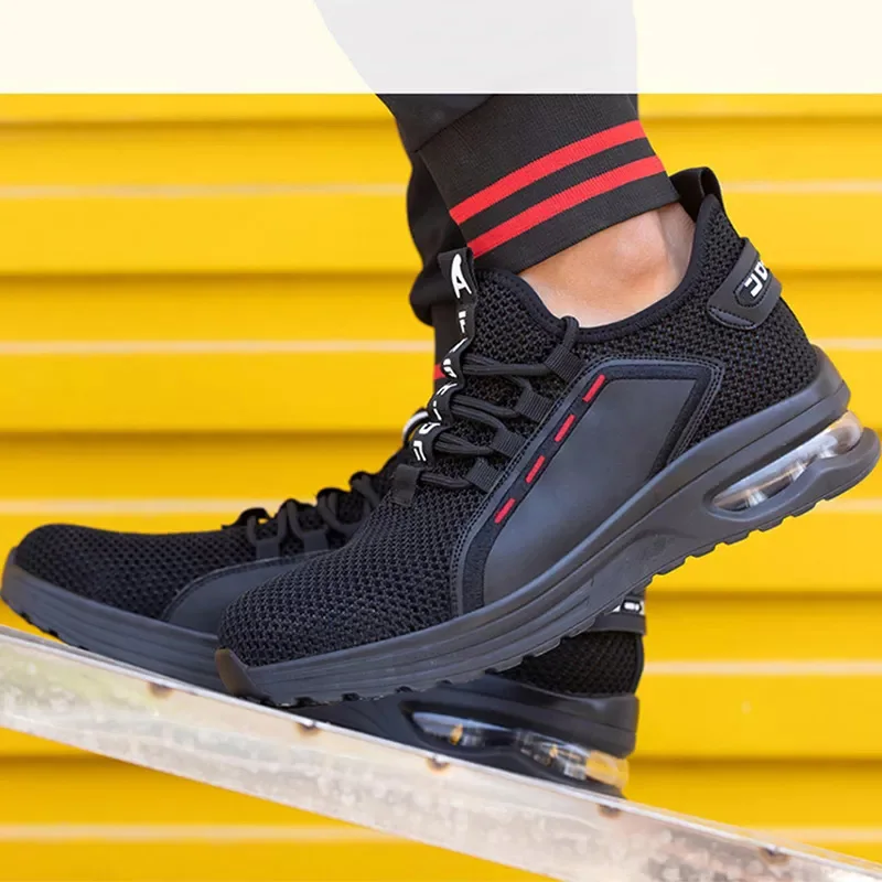 GOTAN Outdoor Safety Shoes for Summer  Breathable Lightweight Work Shoes Mesh Upper PU Sole Safety Shoes Steel Soe