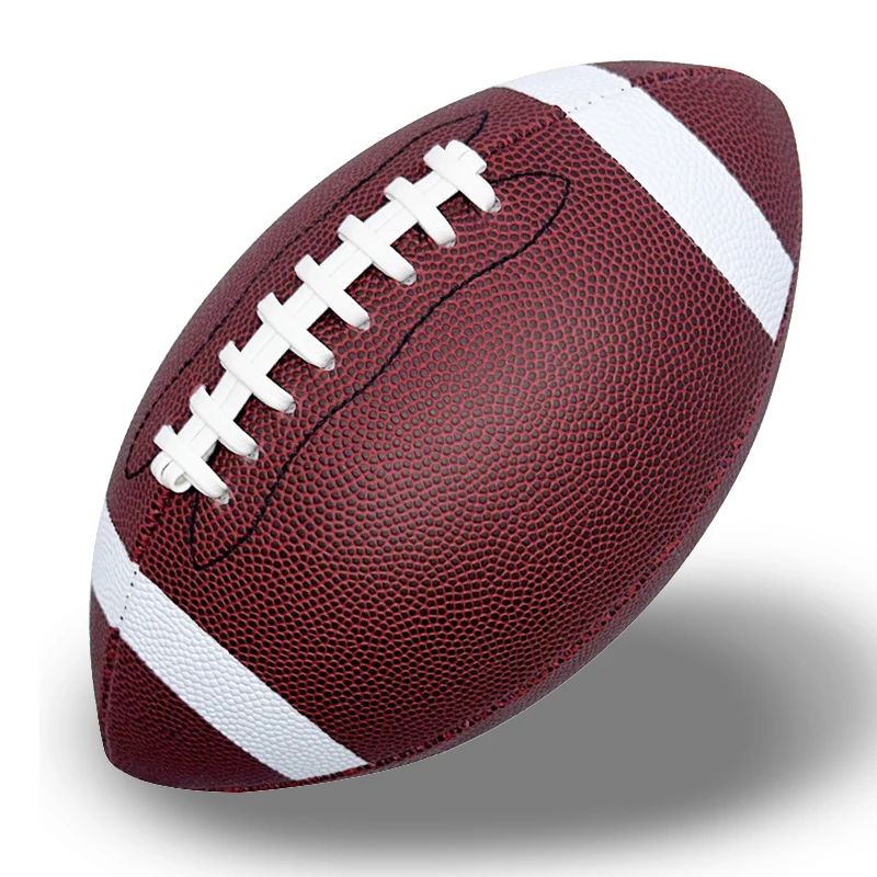 wholesale Custom logo leather pu football professional brown rugby size 3 6 9 american football