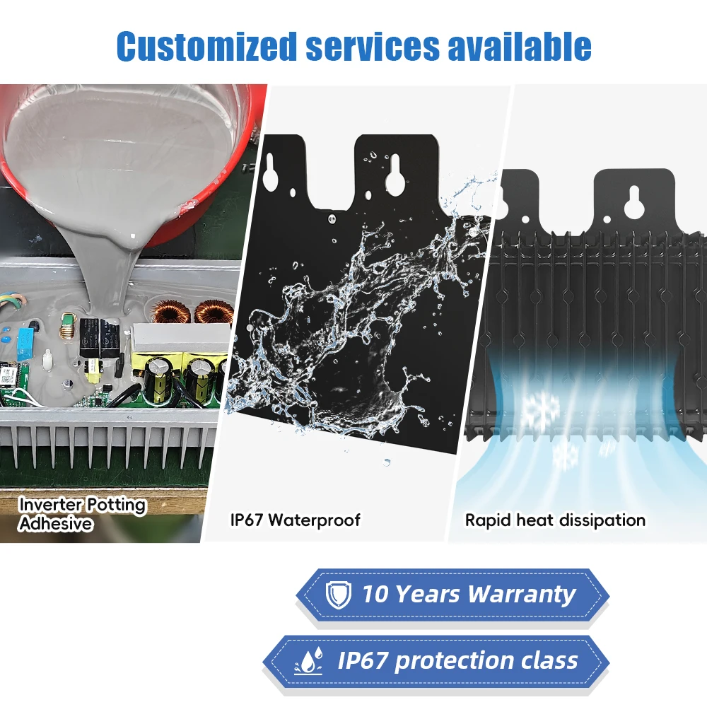 IP67/IP65 Solar Micro inverter 800w Temperature Resistant Control System Built-in relay 2MPPT Microinverter