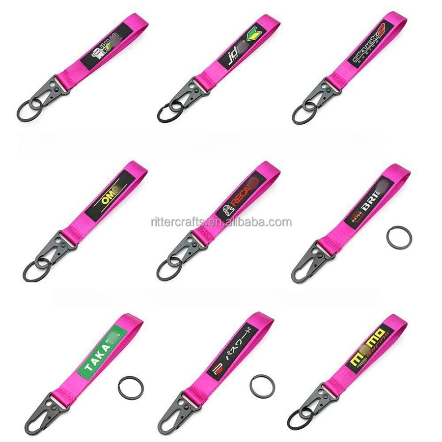 Lanyards Car Logo Airplane Tag Key Ring Custom JDM Style Key Tags Racing Car Fabric Strap Polyester Lanyard Keychain Llavero