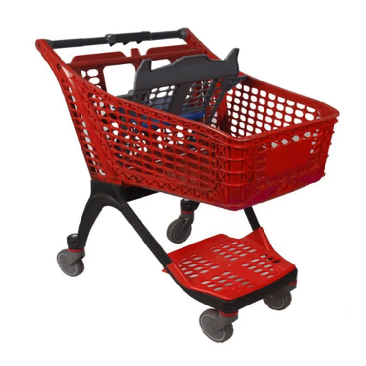 New Design Plastic Trolley Cart Supermarket Equipment Goods Carry