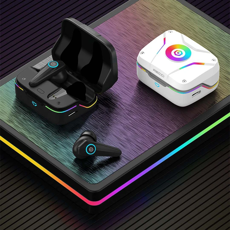 New Version ANC ENC Noise Cancelling Gaming Wireless Earphones Earbuds Headsets With RGB Light Effect for PUBG games