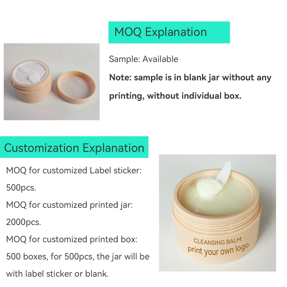 Organic Facial Cleansing Private Label Face Eye Remover Makeup Cleanser Balm