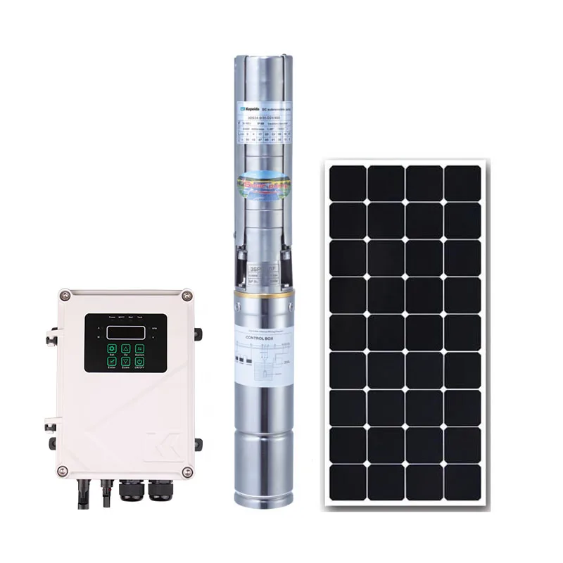 Kepeida 3inch 110m Head 110V DC Agriculture Irrigation Complete Kit Solar Submersible Deep Well Pump System With Solar Panel