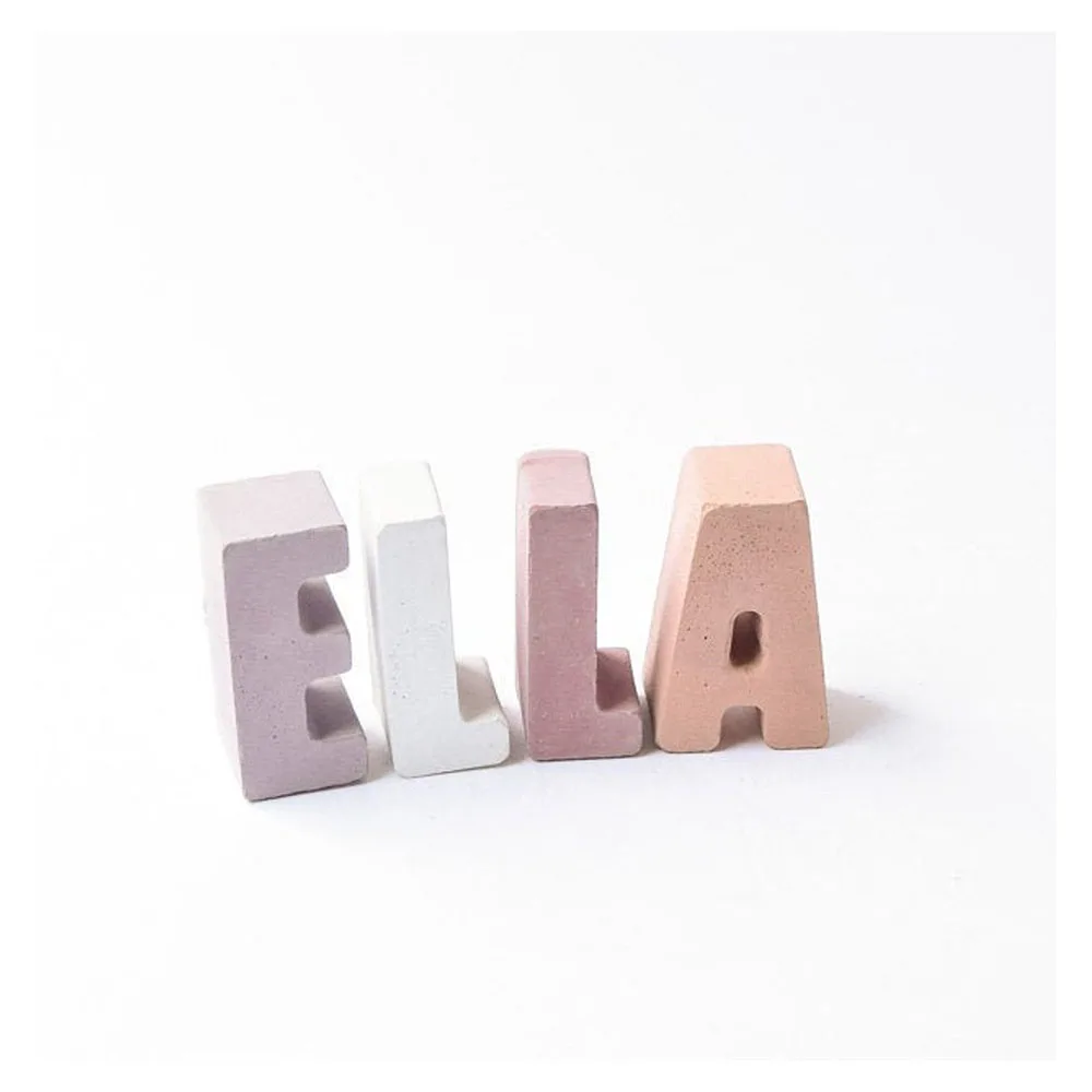modern home decor cement name letters concrete nursery name sign for kids baby room decor