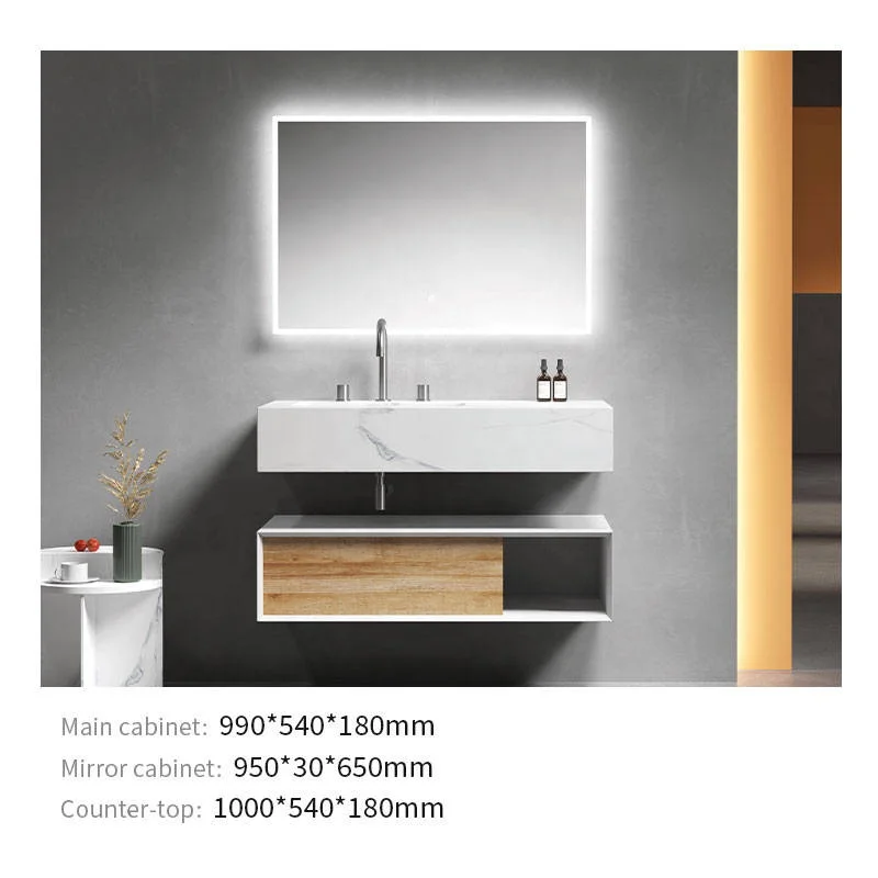 Led Backlit Mirror Wall Mounted Makeup Bathroom Vanity Illuminated European 1 Sink Timber Cabinet