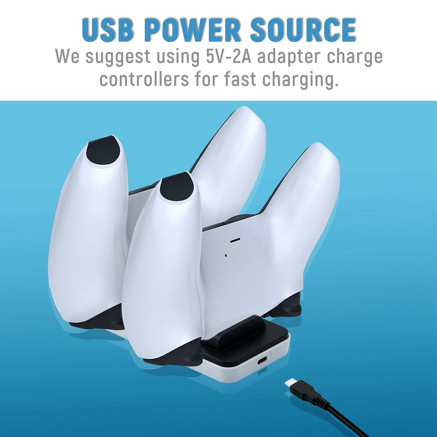 Portable Wireless Game Dual Controller Charging Dock Station Game Accessories Controller Charger For SONY for Playstation 5