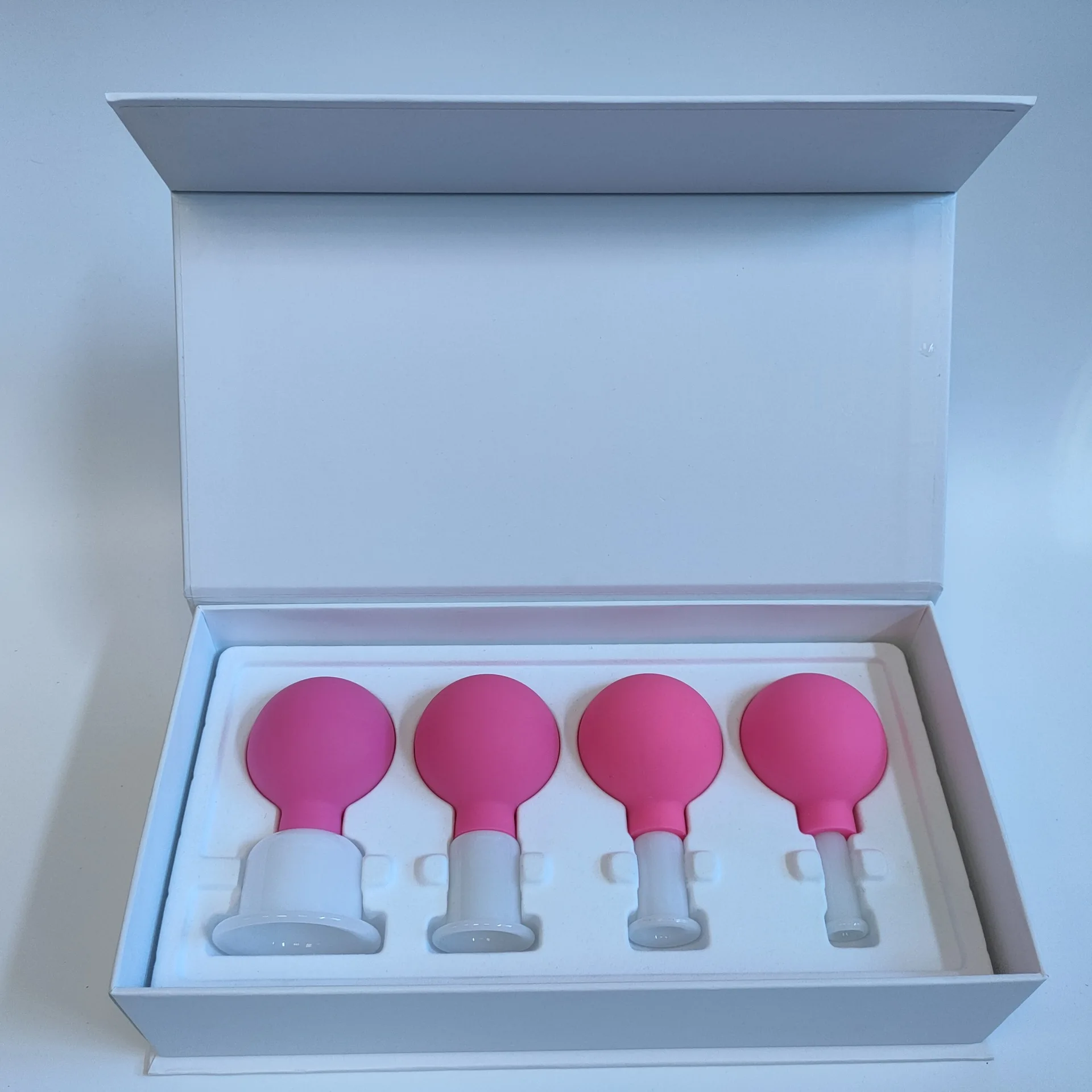 Custom Nature Stone White Jade Cupping Cup Kit Body And Face Therapy Hijama Massage Suction Cups Box