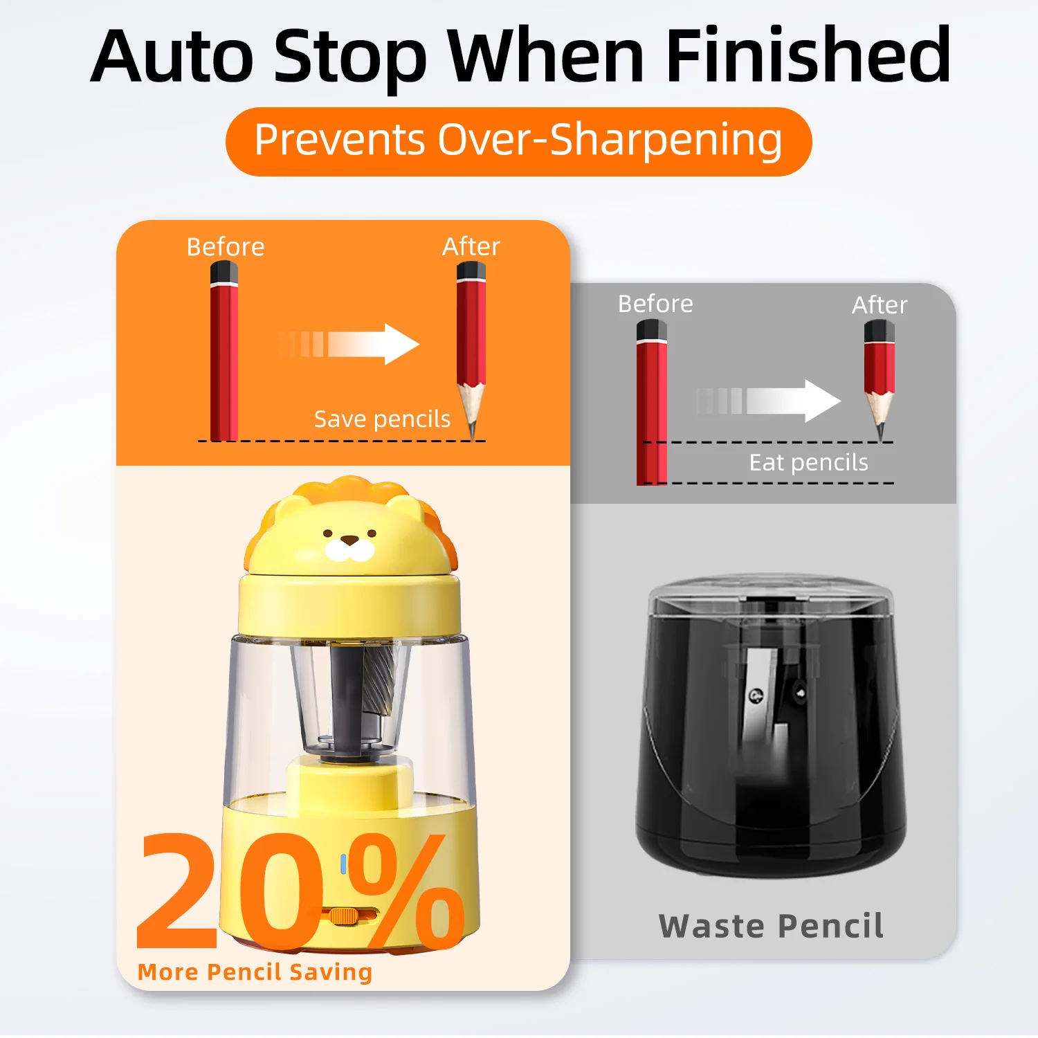 Pencil Sharpener School Supplies Automatic Pencil Sharpener Office Electric Pencil Sharpener for Kid