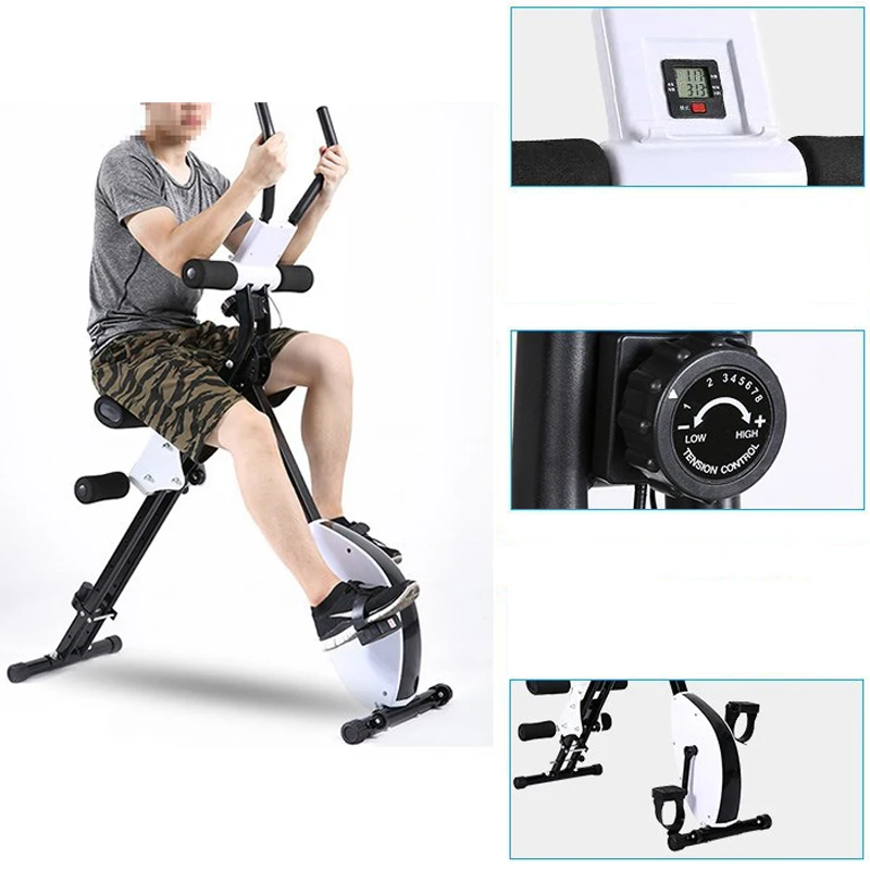 2 in 1 Home Use Portable Fitness Equipment Body Shaper Magnetic Stationary Bike Abdominal Exercise Crunch Machine