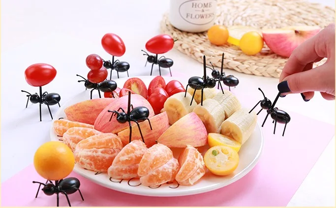 
BPA free food grade plastic party fruit ant shape food picks toothpick 
