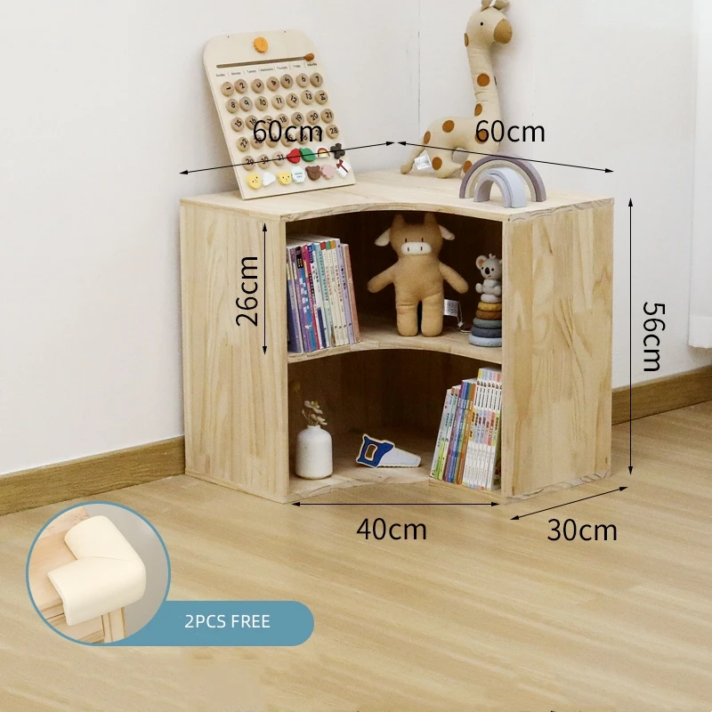 Bookcase Bookshelves Display Book Cabinet Storage Wooden Bookshelf Small Spaces Storage Shelf Two layers