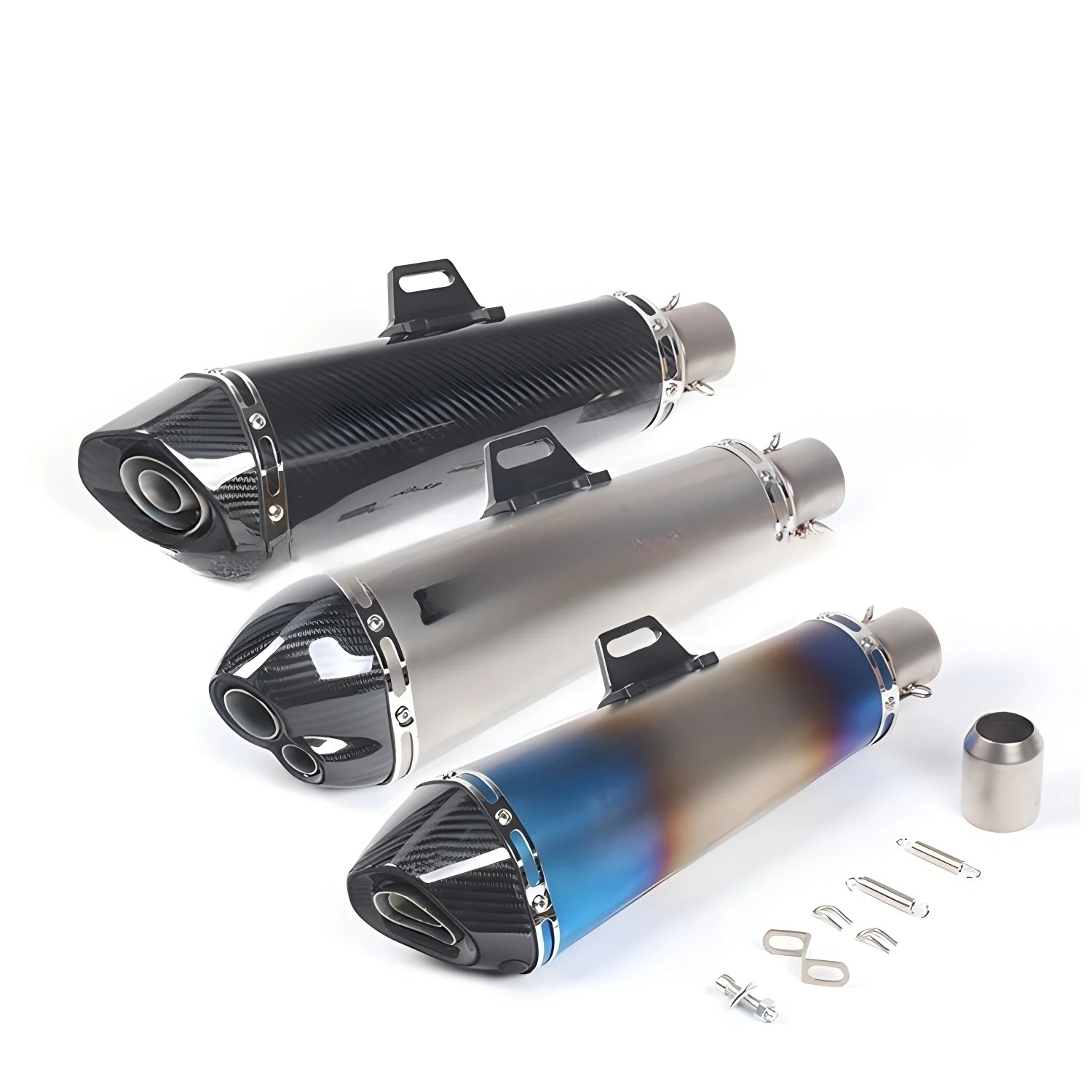 Universal 3 inch Yoshimura Alpha titanium Exhaust Muffler Pipe Carbon Fiber Scooter Exhaust Muffler For Yamaha suzuki