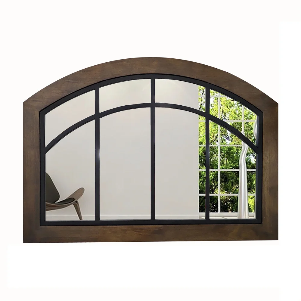 custom home decor Large Wholesale Nordic Vintage Decorative Carved Wood Framed Wooden Floor Hanging Wall Mirror miroir