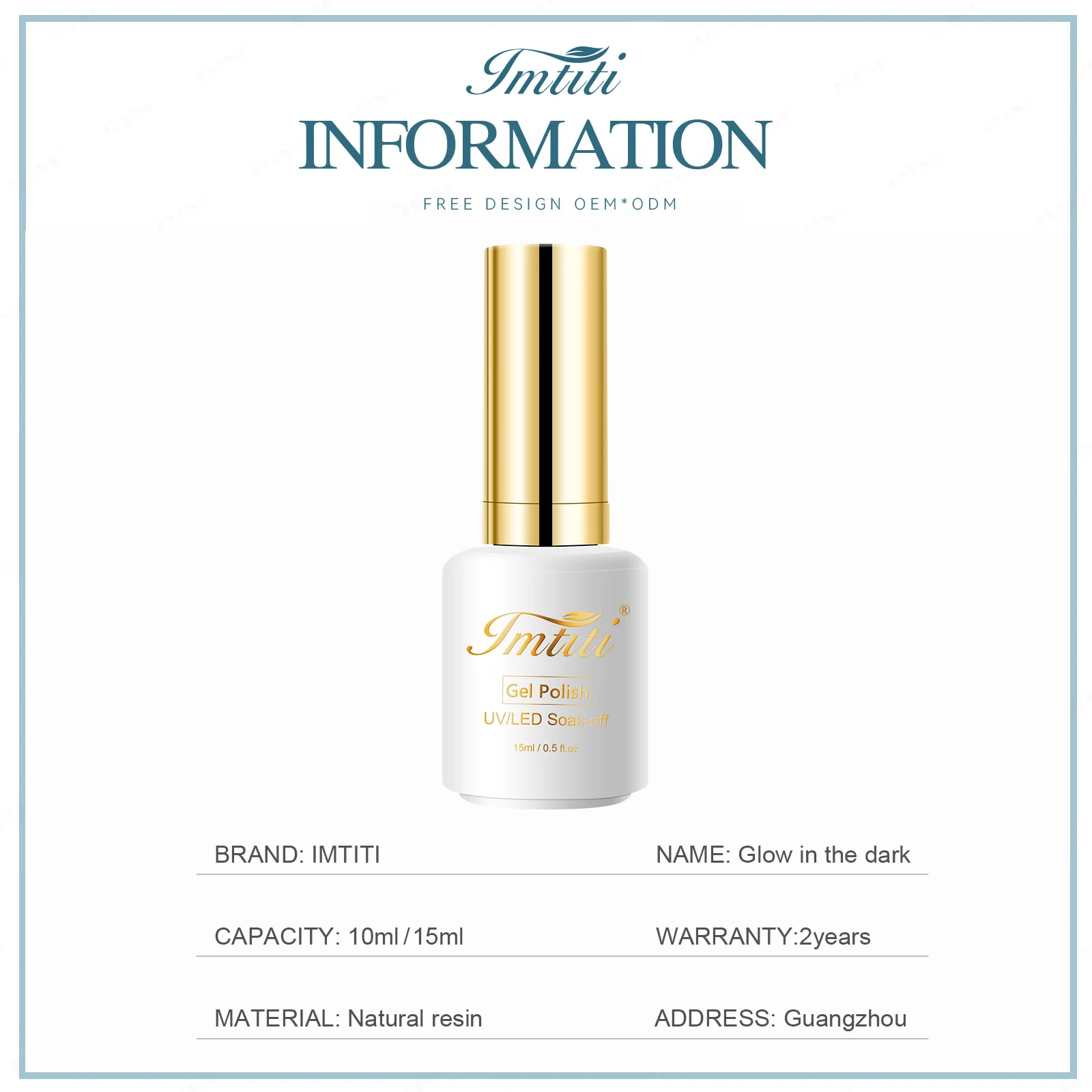 IMTITI Nail factory supplie design unique gel nail polish bottle 48color collection luminous glow in the dark gel polish set box