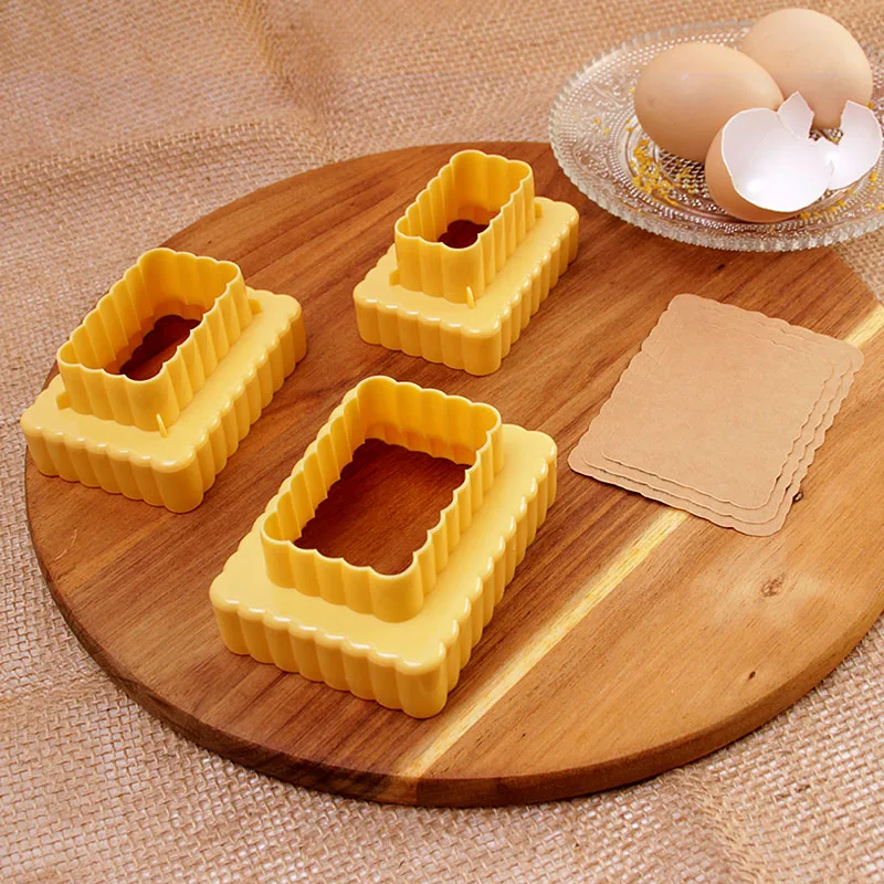 3pcs plastic Cake cookie cutter set biscuits maker slicer molds Baking Tools