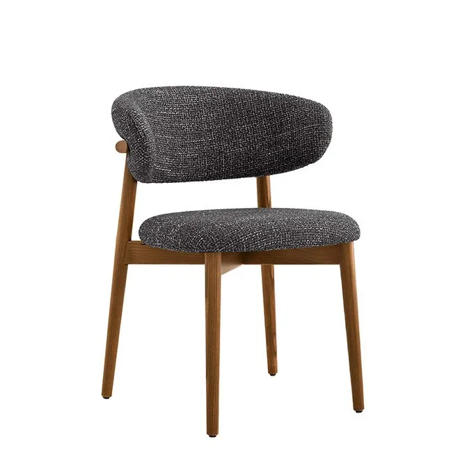 Nordic Modern Minimalist Designer Fabric Chairs Solid Wood Legs Bistro Dining Chairs for Home Hotel Restaurant