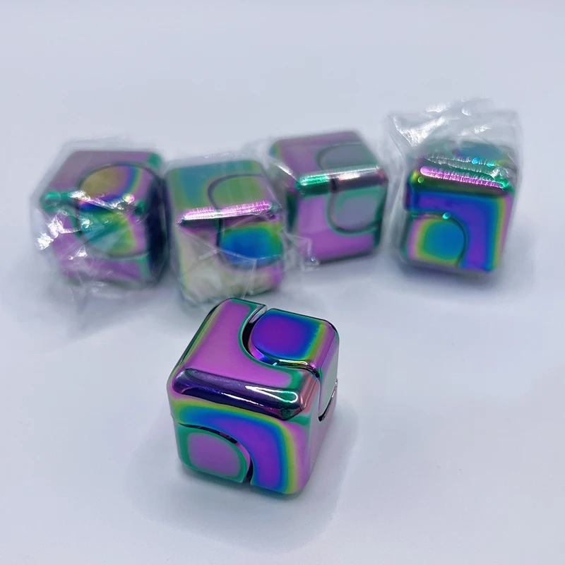 Creative Hand Finger Spinner Cube EDC Toys for Stress Relief Metal Fidget Spinner for Adults Home Office Gifts