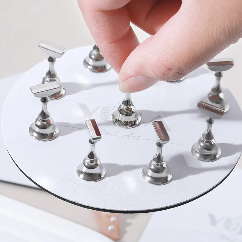 New design Stainless Steel base Nail Holder Practice Display Stand 3 design Nail Polish Display Stand