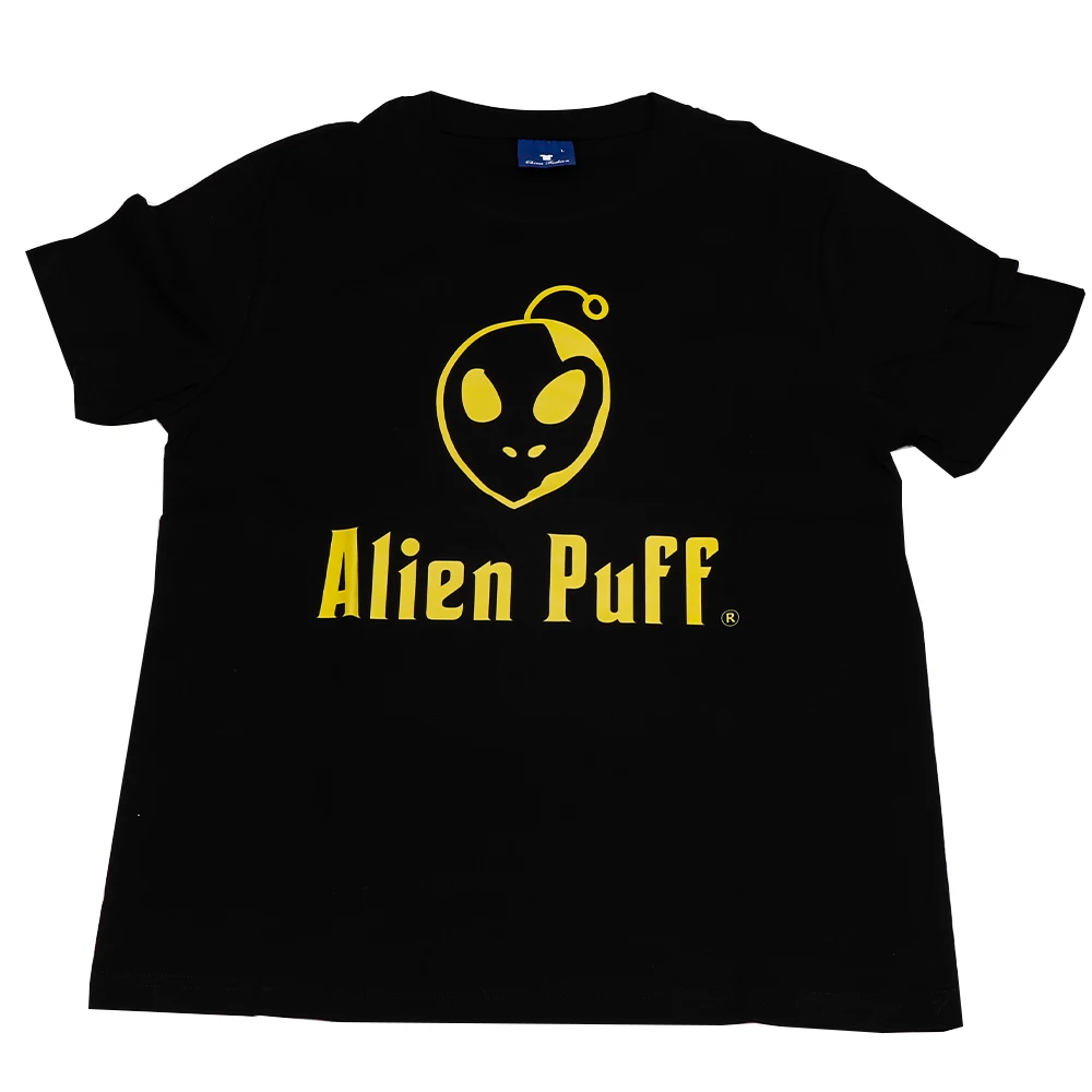 Alien Puff  High Quality Custom Smoking Shop Uniform Smoke Exhibition Advertising T-shirt 100% Cotton White Black Unsex