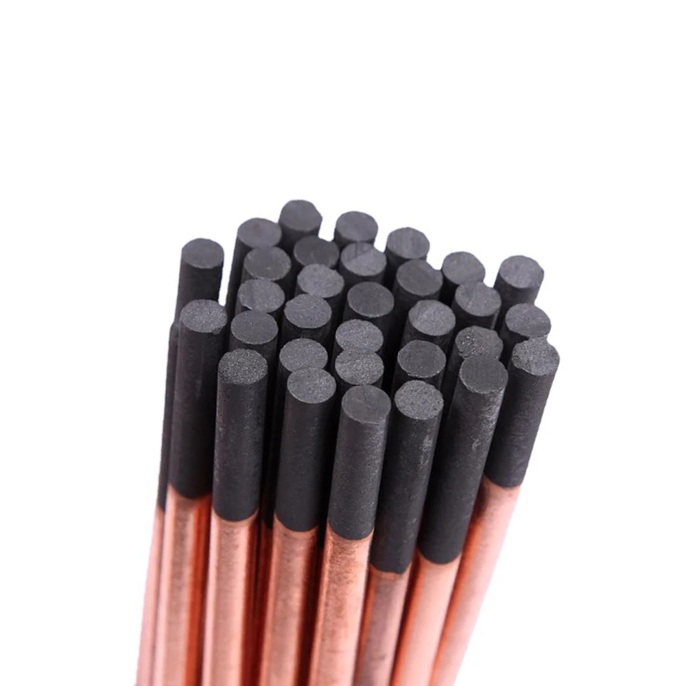 6mm/8mm/10mm/12mm Copper Coated Carbon Arc Air Gouging Carbon Graphite Electrode AC Copper Coated Tip Gouging Rod