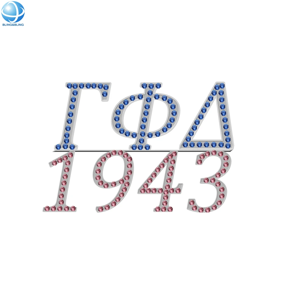 Women Decorative Light Pink And Blue Rhinestone Soror Pin Greek GPD Gamma Phi Delta Butterfly 1943 Sorority Brooch