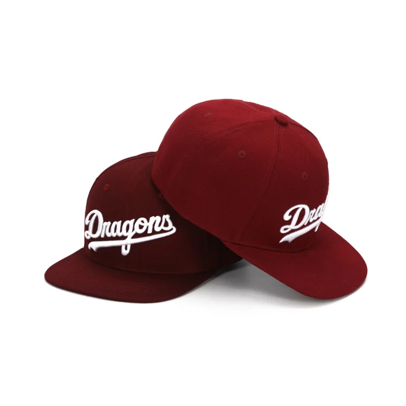 Custom Polyester Plain 6 Panel Acrylic Closed Back Gorras Cap Fitted Hat 3D Embroidery Logo Hop Snapback Cap Hat
