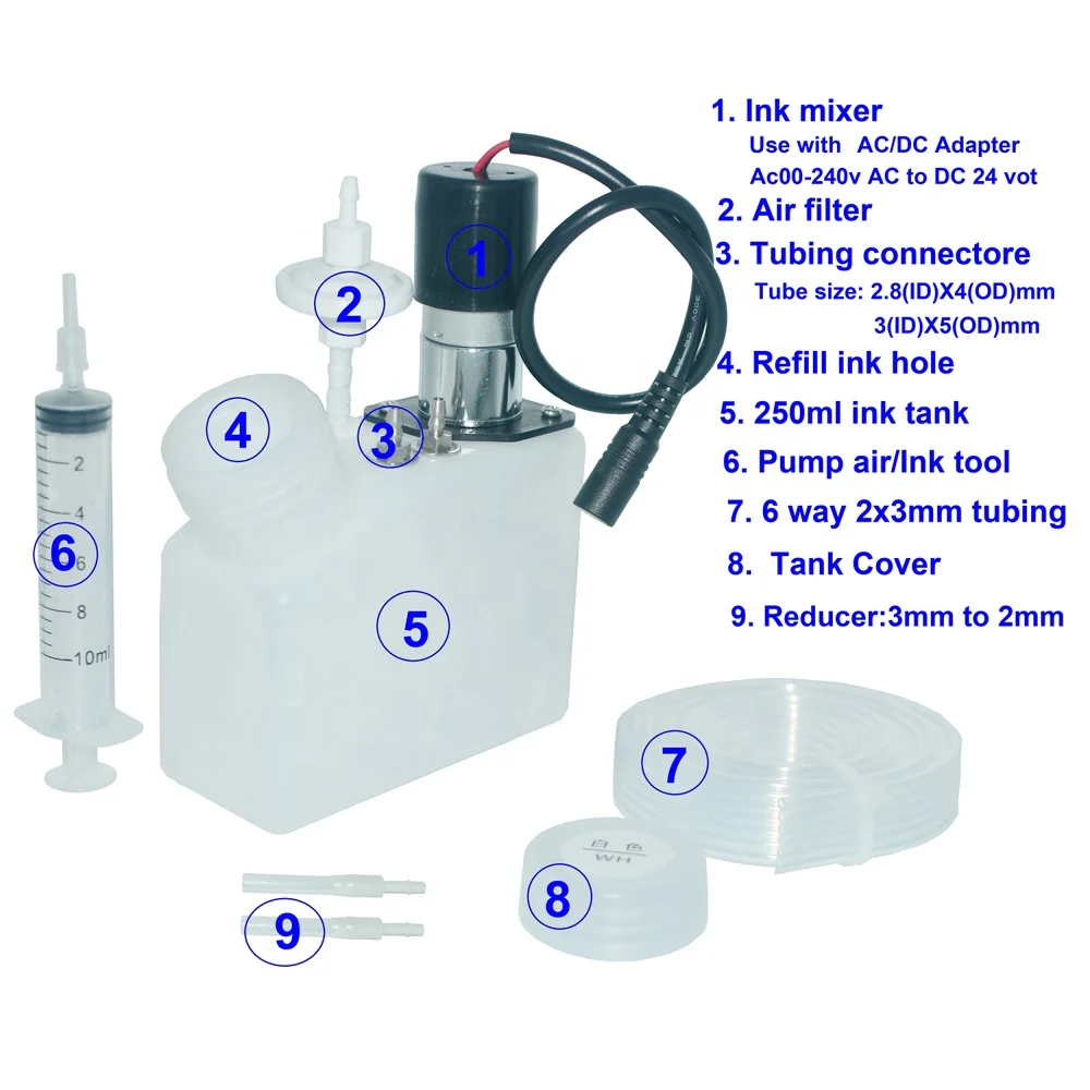 L1800 Damper DTF Ink Tank 250ml White Ink Circulation System for L800 L801 L805 L810 L850 Printer