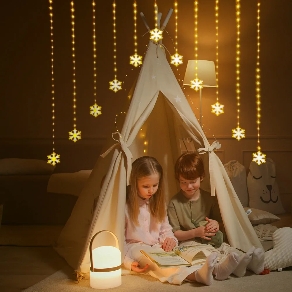 Лидер продаж 1 5 м 230LED кожаная ледяная лампа со снежинками Рождественское украшение освещение для праздничной комнаты