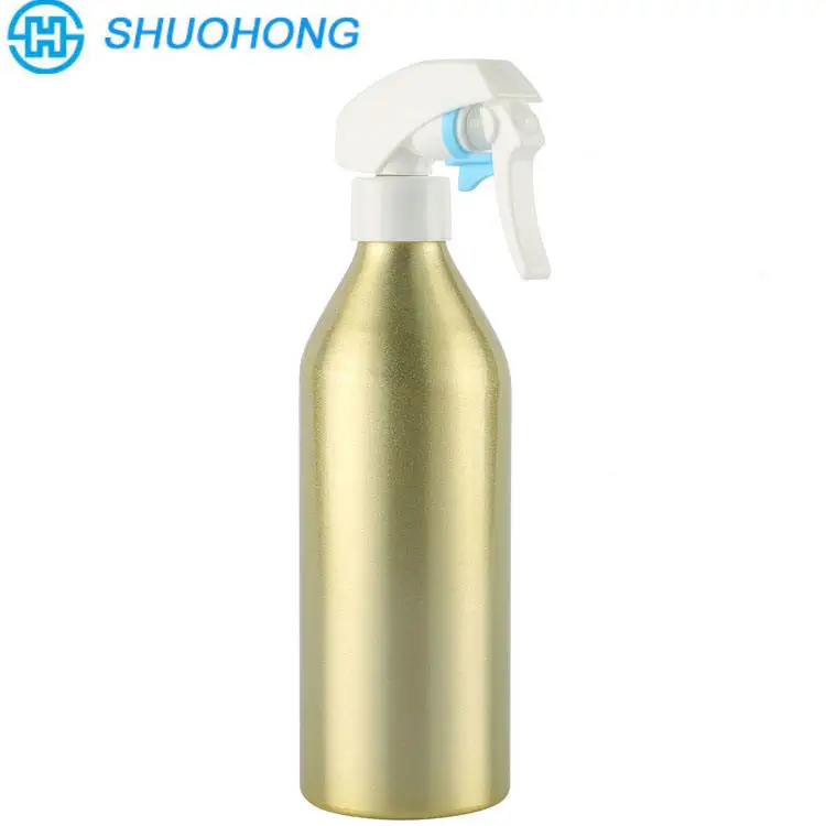 customized  blue  500ml 600ml metal  bottle aluminum trigger spray bottle