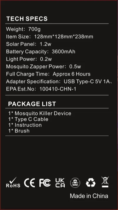 New Arrival Strong Electric Shock Led Mosquito Killing Lamp USB Rechargeable Mosquito Killer Lamp Outdoor Bug Zapper Lantern