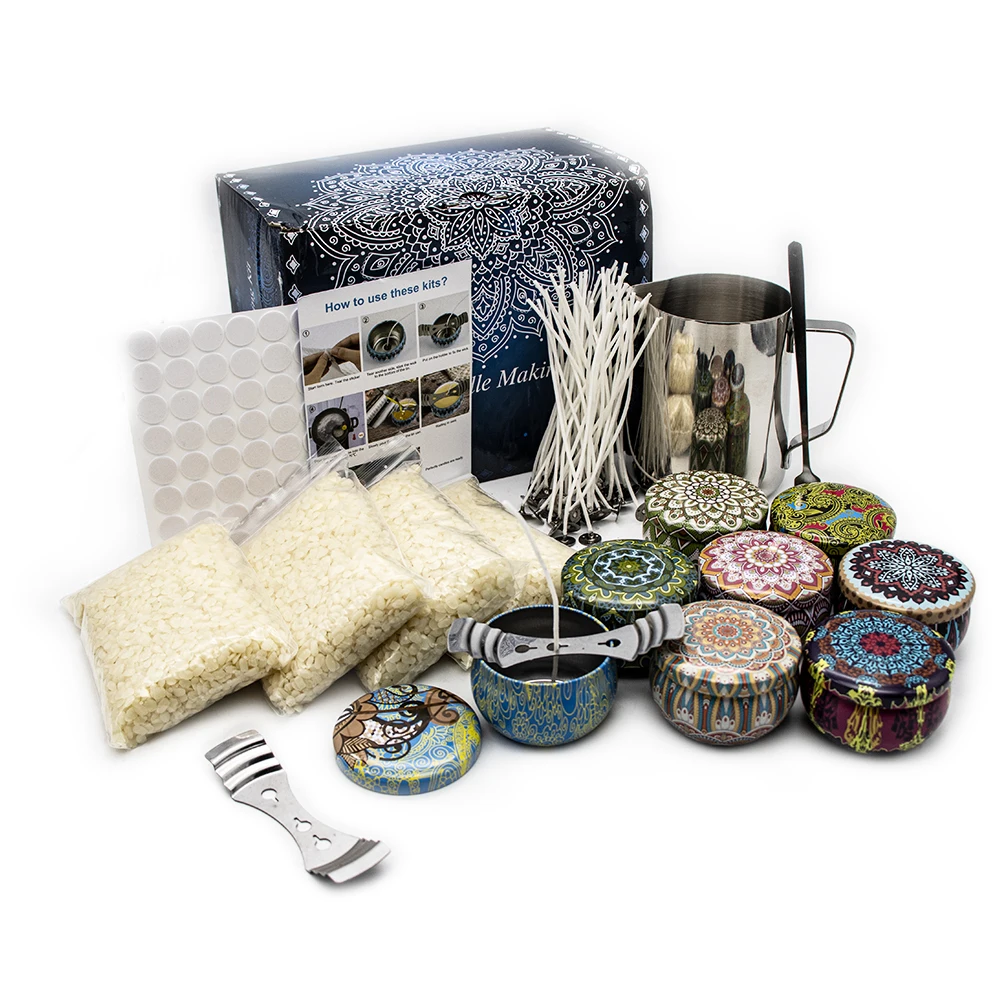 Scented candle DIY kit Tools materials Wax core dye block pigment wax melting pot cup beeswax core