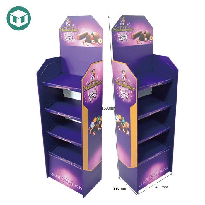 New Customized PP Corrugated Plastic Sheet Floor Display Mini Cookie Floor Display for Supermarket