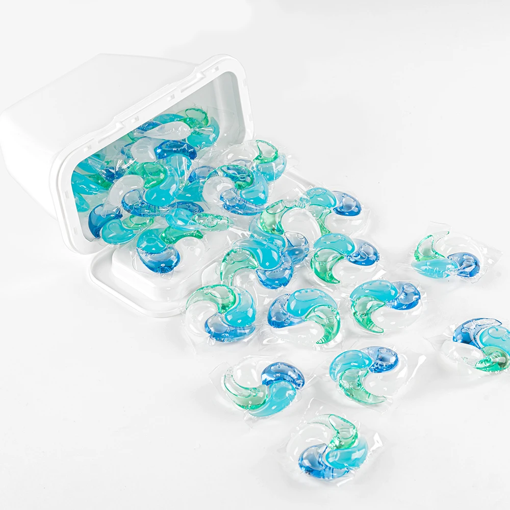 12 Gram 4 Chamber Laundry Detergent Capsules Laundry Pods High Effective Cleaning Power and Long Lasting Woody Fragrance