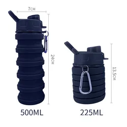 0129 портативная силиконовая дорожная уличная велосипедная телескопическая чашка для воды Спортивная Фитнес складная бутылка для воды