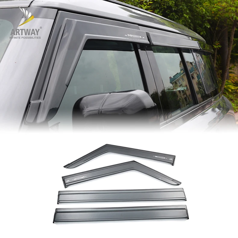 Black Weather Shield New Defender L663 Vent Visors Window Deflectors For Land Rover