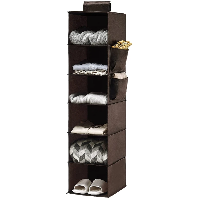 Trend Design Colorful Large Capacity 6 Layer Shoes Clothes Storage Kids Hanging clothes organiser Shelves with Side Pockets