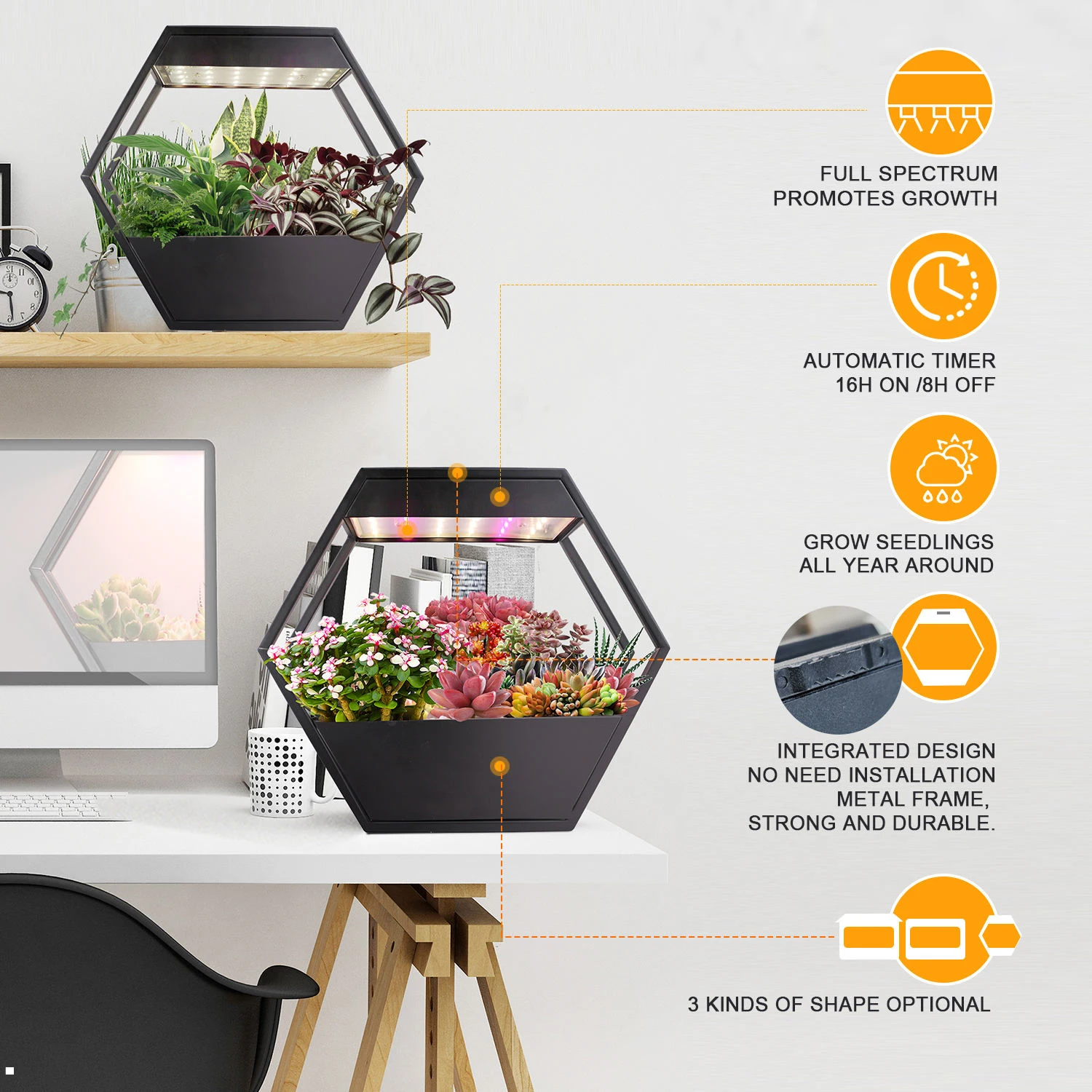 LED Metal indoor Garden for plants indoor herb growing system grow lights for indoor smart herb garden kit