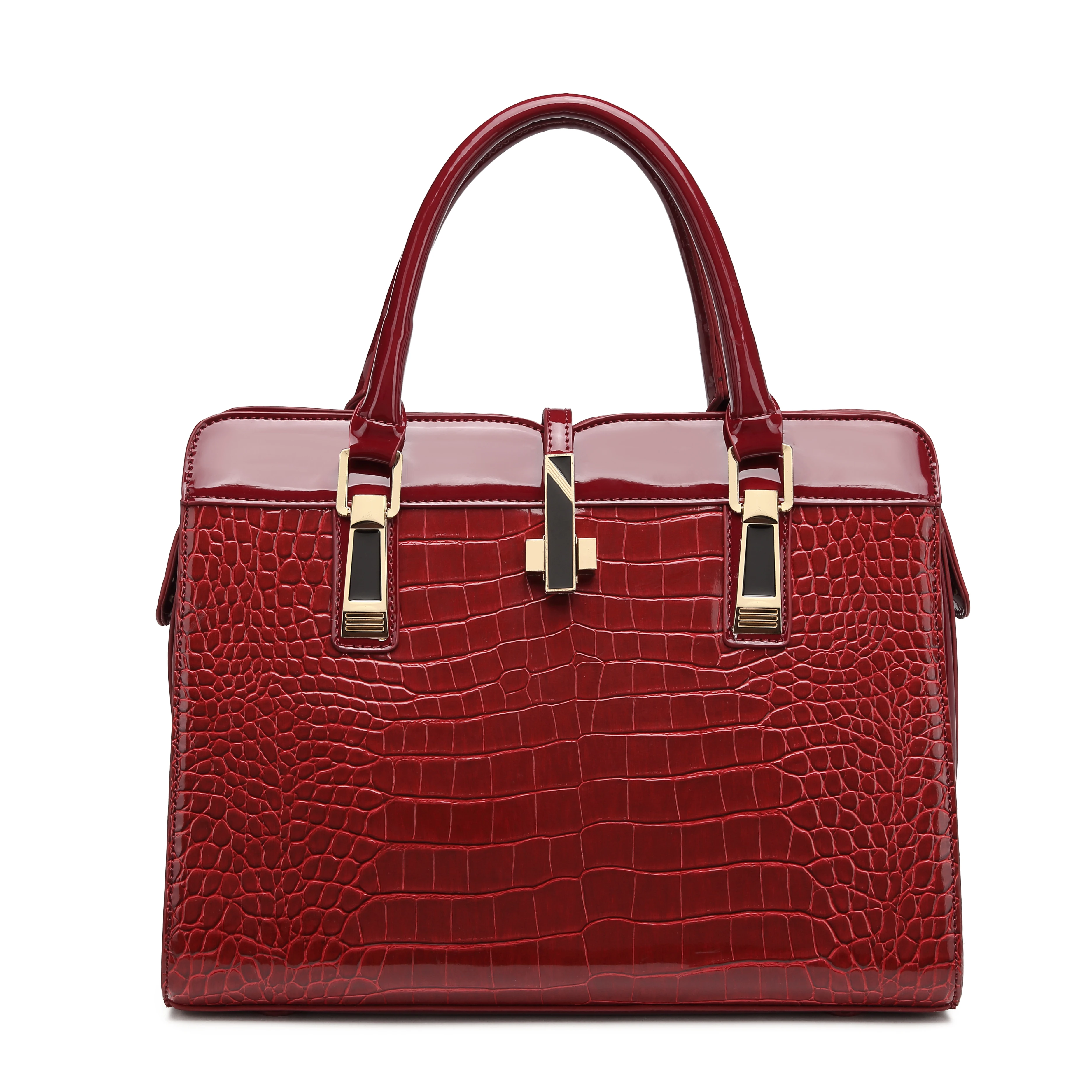 Luxury lady handbag bright material  bag unique design  manufacturer PU Leather women handbag