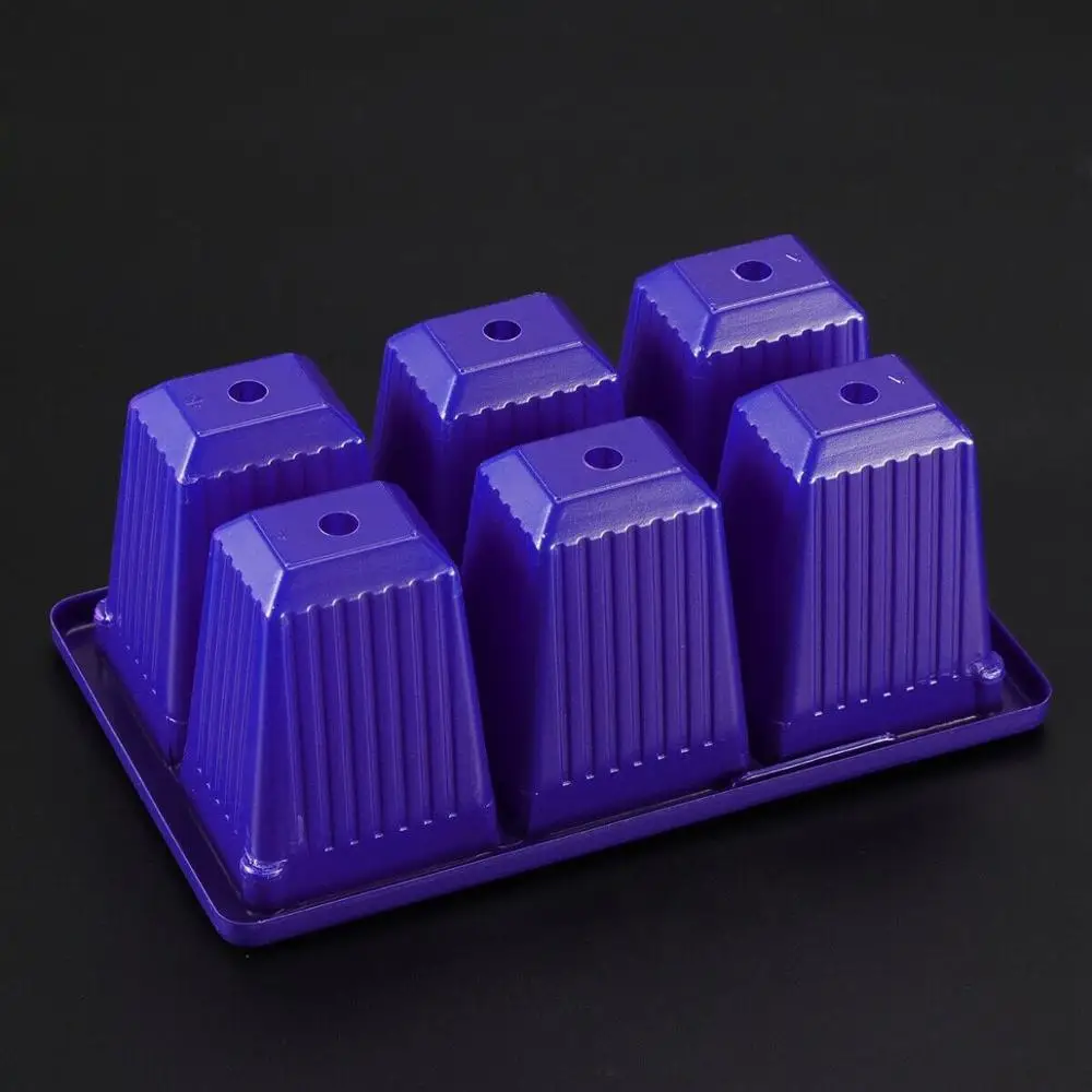 Plastic Plant Seed Sprouter Nursery Seedling Starter Trays 6 Cells Plug Plant Grower Propagation Tray