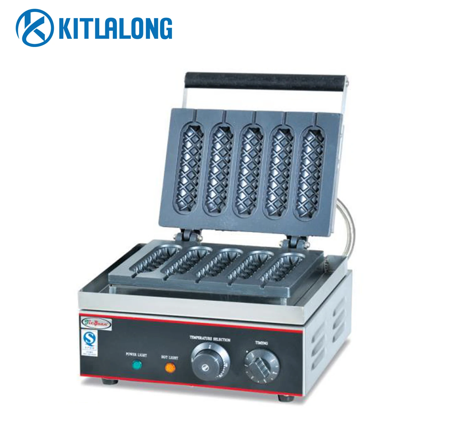 Kitlalong  Commercial Six Parts Crisp Maker New Style Snack Machines Hot Dog Waffle Stick Machine Best Waffle Dog Maker