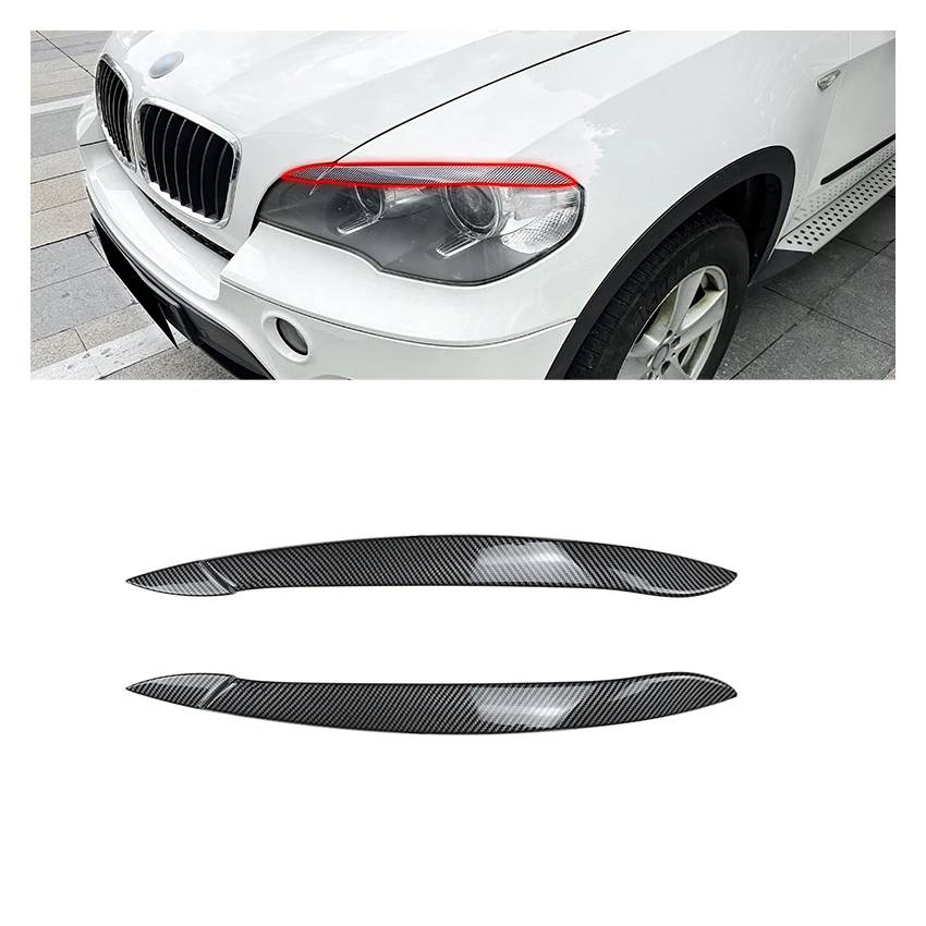 AMP-Z Hot Sales Body Kits Headlight Gloss Black ABS Material Eyebrow Eyelids For BMW x5 e70 2008-2013