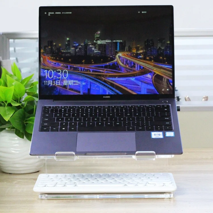 Оптовая продажа креативная акриловая подъемная стойка для ноутбука прозрачный кронштейн планшета из оргстекла подставка горячего изгиба компьютера