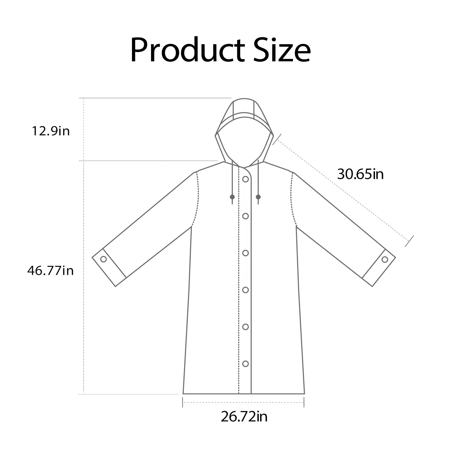 2 шт., многоразовый дождевик с капюшоном, длиной до колена