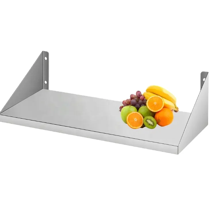 Commercial Wall Mount Stainless Steel  Pipe Shelves 300 lb Load Capacity Wall Mount Floating Shelving For Hotel Restaurant