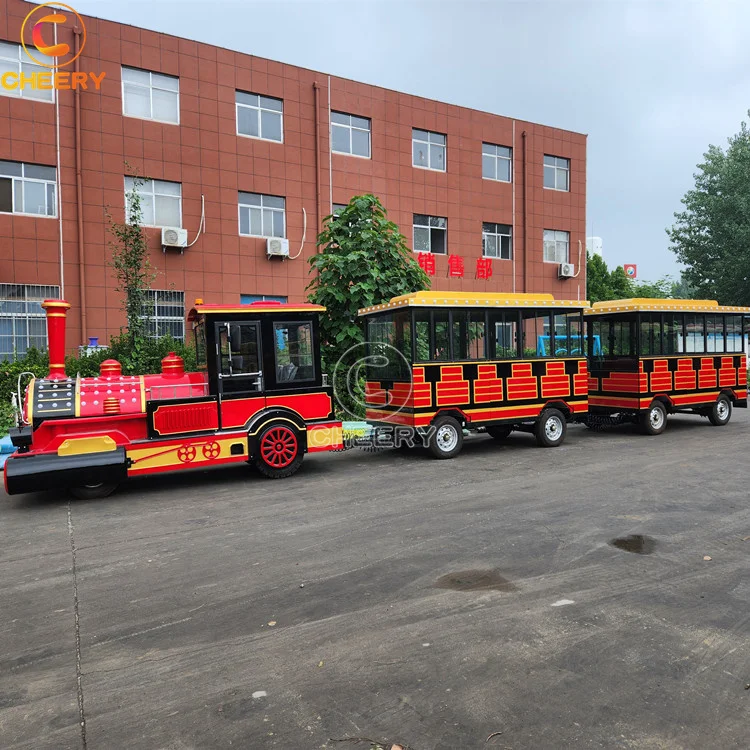 Scenic area tourist attraction carnival game trackless train ride amusement park steam trains for sale