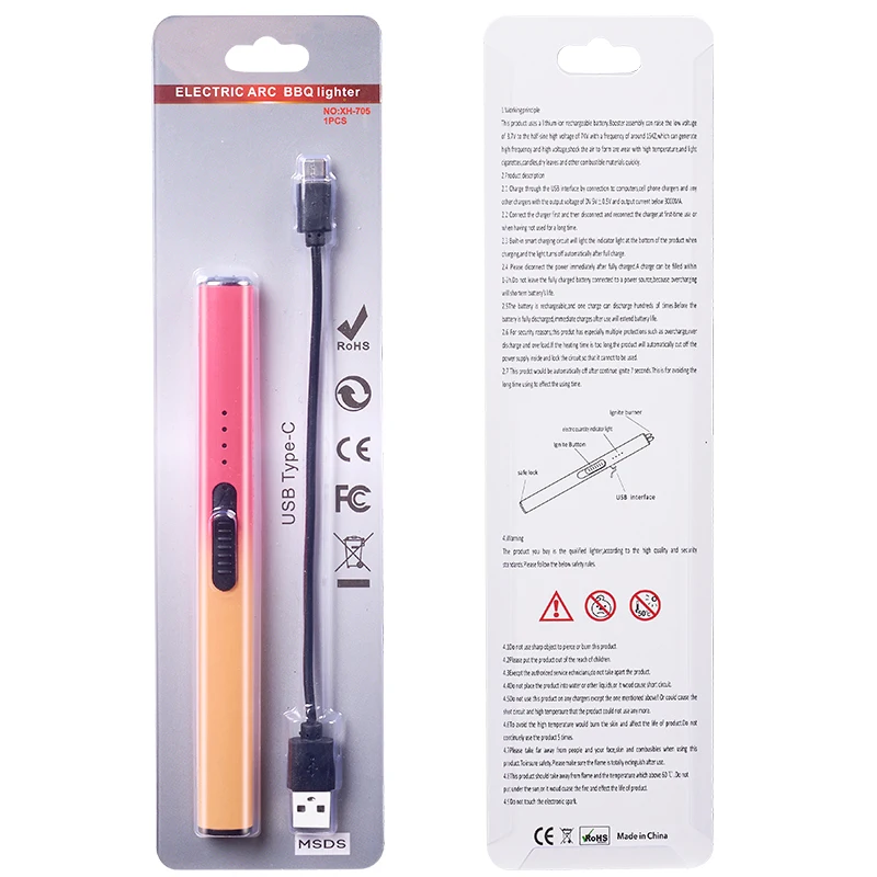 Cheap long slim electric windproof kitchen aromatherapy candle arc lighter