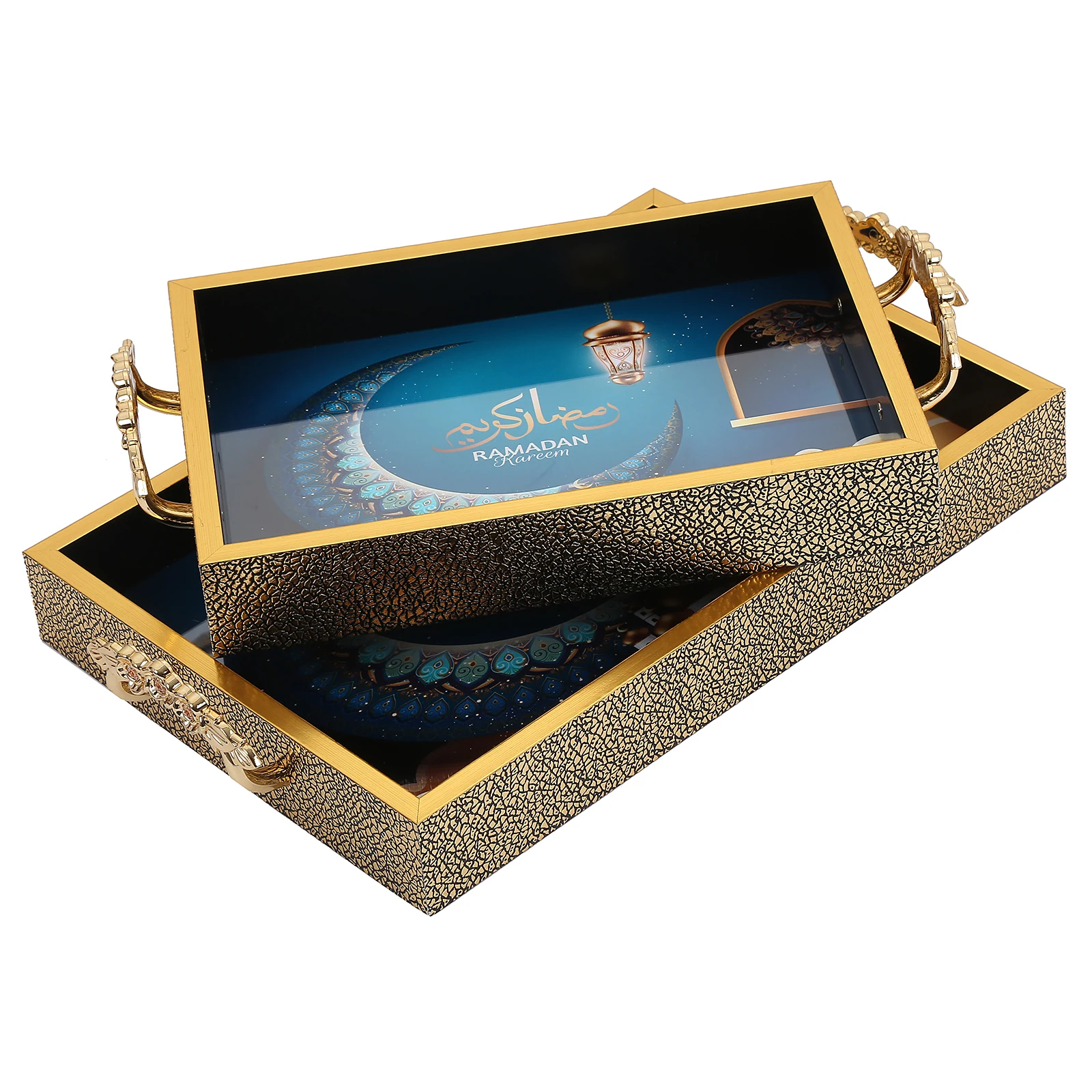 Ramadan Leather Eid Mubarak Ramadan Muslim Mis East  Food Tray For Hotel Restaurant Home Gift serving tray with handle