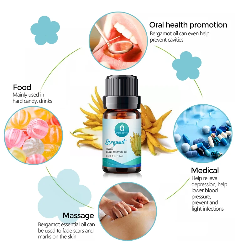 China produces quality organic aromatherapy fragrance Essential Oil Soothe the Mood and Relax Bergamot Oil