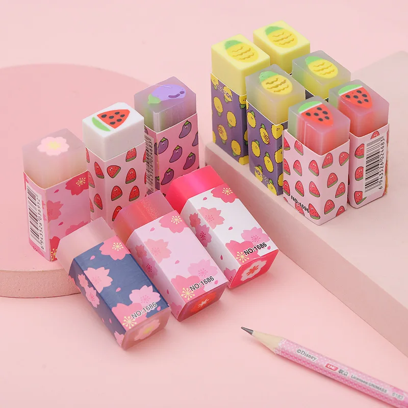 Sakura sandwich jelly creative eraser cute fruit cut less crumbs clean pupils